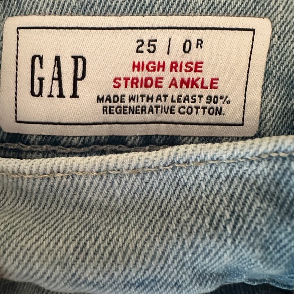 GAP High-Rise Stride Ankle Wide Leg Jeans Spring 2025 - size 25 - Picture 5 of 5